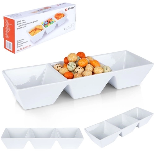 Miseczka ceramiczna na dipy sosy przekąski do sosów dip biały 3x220ml
